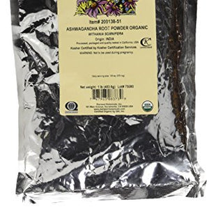 Starwest Botanicals, Organic Ashwagandha Root Powder -  1 lb