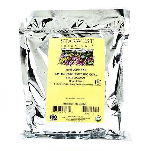 Starwest Botanicals - Bulk Cayenne Powder Organic 35K H.U. - 1 lb.