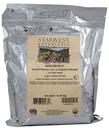 Starwest Botanicals, Organic Black Walnut Hulls Powder -  1 lb