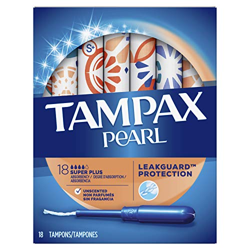 Tampax Pearl Tampons with Plastic Applicator, Super Plus Absorbency, Unscented - 18 each.
