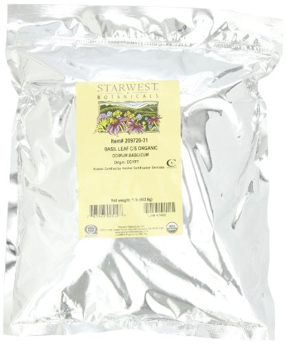 Starwest Botanicals - Bulk Basil Leaf C/S Organic - 1 lb.