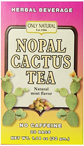 Only Natural - Nopal Cactus Tea Caffeine Free Natural Mint Flavor - 20 Tea Bags