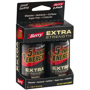 Living Essentials Extra Strength 5-Hour Energy Drink, Berry Flavor - 2 OZ ( Pack O f 2 )
