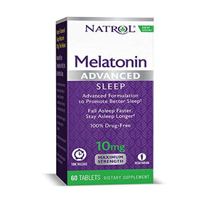 Natrol - Melatonin Advanced Sleep Maximum Strength 10 mg. - 60 Tablets.