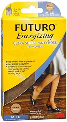 Futuro energizing 8-15 mmHg ultra sheer french cut women pantyhose, beige, Small - 1 ea.