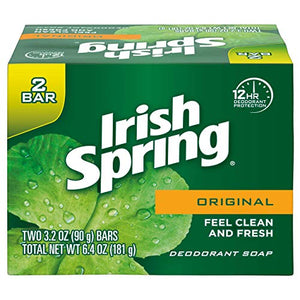 Irish Spring Bar Soap 3.2 Oz Bar 2 pack.