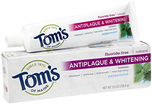 Tom's of Maine - Natural Toothpaste Antiplaque & Whitening Fluoride-Free Peppermint - 5.5 oz.