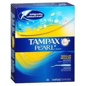 Tampax Pearl Regular Plastic Tampons, Unscented - 18 ea.