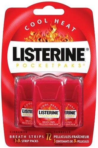 Listerine PocketPaks Breath Strips, Cinnamon, 3 24-Count Dispensers (Pack of 6)
