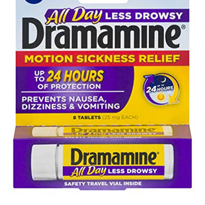 Dramamine Motion Sickness Relief Less Drowsey Formula - 8 Count