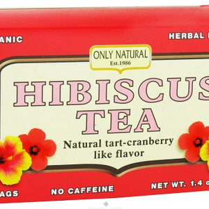 Only Natural - Hibiscus Tea No Caffeine Natural Tart-Cranberry like Flavor - 20 Tea Bags