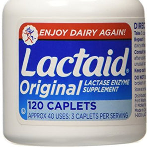 Lactaid  Original Strength Lactase Enzyme Supplement, Caplets - 120 ea