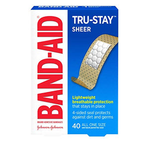 J & J Band - Aid Sheer Adhesive Bandages For Long Lasting Protection, One Size - 40 ea