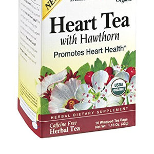 Traditional Medicinals - Organic Heart Tea Caffeine Free Hawthorn Hibiscus - 16 Tea Bags