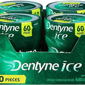 Dentyne Ice sugarless chewing gum bottle with spearmint flavor - 60 ea ( Pack Of 4 )