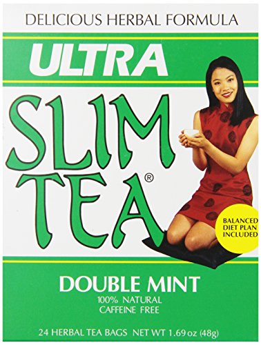 Hobe Labs - Ultra Slim Tea 100% Natural Caffeine Free Double Mint - 24 Tea Bags