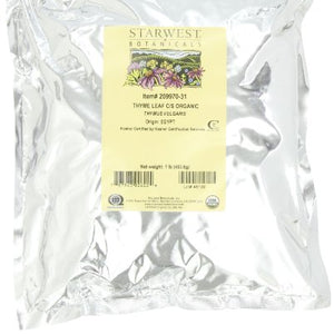 Starwest Botanicals - Bulk Thyme Leaf C/S Organic - 1 lb.