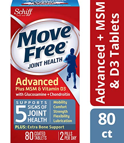 Schiff Move Free Advanced Triple-Strength Plus MSM And Vitamin D3 Tablets - 80 ea