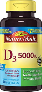 Nature Made Vitamin D3 5000 IU Liquid Softgels - 90 ea