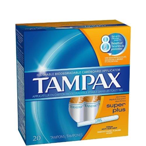 Tampax Tampons with Flushable Applicator, Super Plus Absorbancy - 20 ea