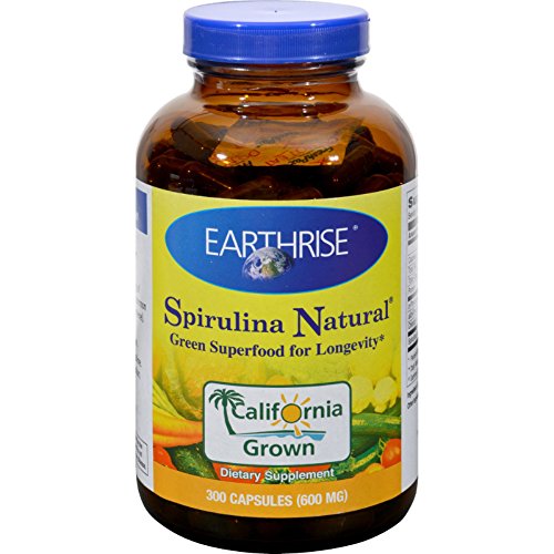 Earthrise - Spirulina Natural Green Super Food For Longevity 600 mg. - 300 Capsules