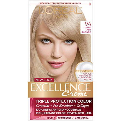 LOreal Excellence Triple Protection Hair Color Creme, 9A Light Ash Blonde - 1 Kit.