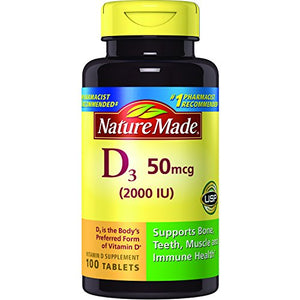 Nature Made Vitamin D3 2000 IU Tablets - 100 ea