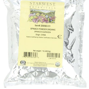 Starwest Botanicals - Bulk Spinach Powder Organic - 1 lb.