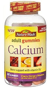 Nature Made Calcium Adult Gummies Supports Bone With Vitamin D3, Cherry, Orange, Strawberry - 80 Ea
