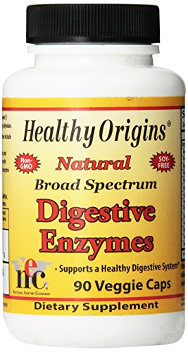 Healthy Origins - Natural Broad Spectrum Digestive Enzymes - 90 Vegetarian Capsules