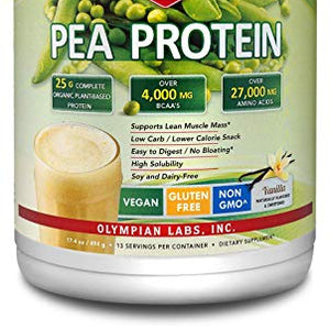 Olympian Labs - Pea Protein Lean & Healthy Vanilla Bean - 494 Grams