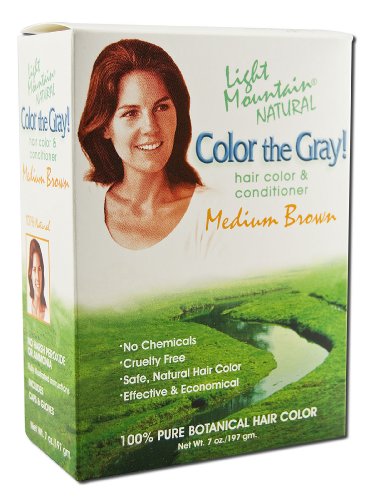 Light Mountain Natural - Color The Gray Hair Color & Conditioner Kit Medium Brown - 7 oz.