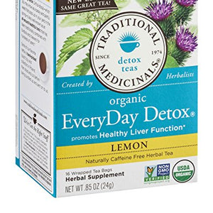 Traditional Medicinals - Lemon EveryDay Detox Tea - 16 Tea Bags