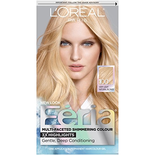 L'Oreal  Feria Permanent Haircolour Gel 3X Highlights, Very Light Natural Blonde 100 - 1 ea