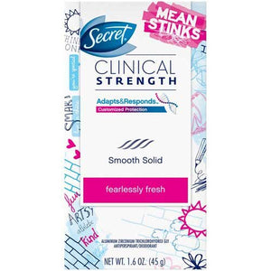 Secret Clinical Strength Mean Stinks Advanced Solid Deodorant, Fearlessly Fresh - 1.6 OZ