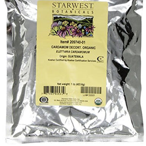 Starwest Botanicals - Bulk Cardamom Decorticated Whole Organic - 1 lb.