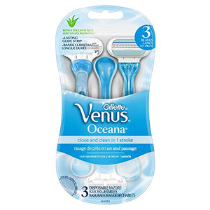 Gillette Venus Oceana blue disposable razors - 3 ea
