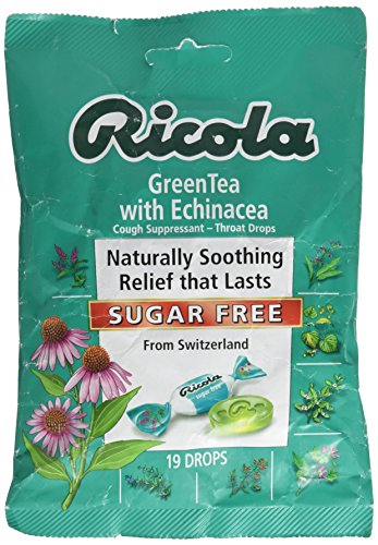 Ricola - Natural Herb Throat Drops Sugar Free Green Tea with Echinacea - 19 Lozenges