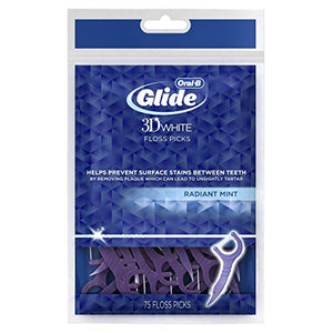Oral-B Glide 3d White Floss Picks Radiant Mint 75 Count Package - 1 ea