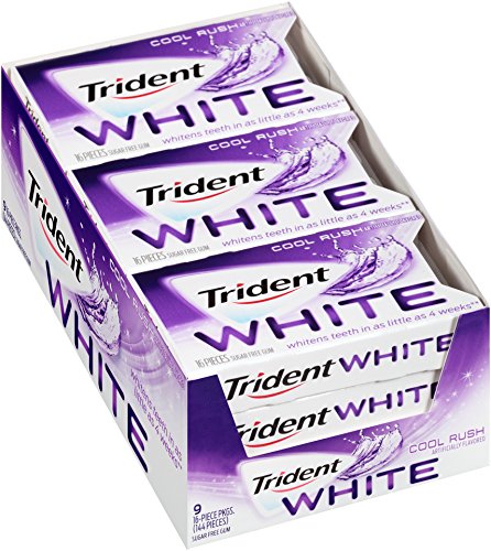 Trident White Cool Rush Sugar Free Gum - 16 ea, 9 Pack