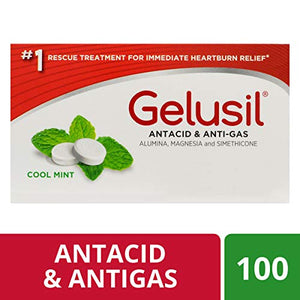 Gelusil Antacid Anti - Gas Tablets, Peppermint Flavor - 100 ea