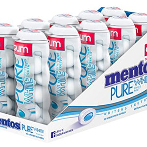 Mentos Pure White Sweet Mint Chewing Gum-15 ea (Pack of 10)