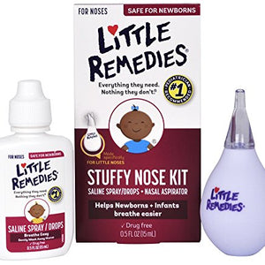 Little Noses stuffy nose kit, nasal aspirator plus saline spray/drops - 1 kit