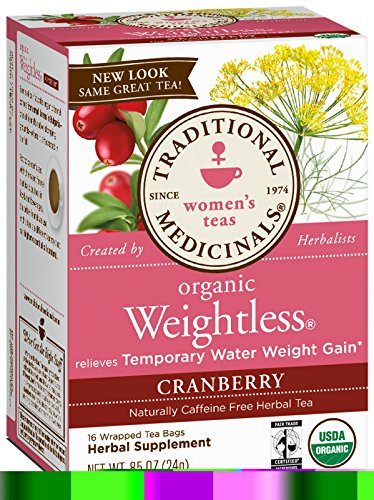 Traditional Medicinals - Organic Weightless Cranberry Herbal Tea Caffeine Free - 16 Tea Bags