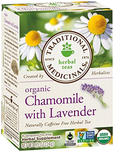 Traditional Medicinals - Organic Chamomile Tea with Lavender - For Nervous Stomach - 16 Tea Bags
